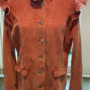 Mazik Women's Corduroy Utility Shacket - Rust Sz XL